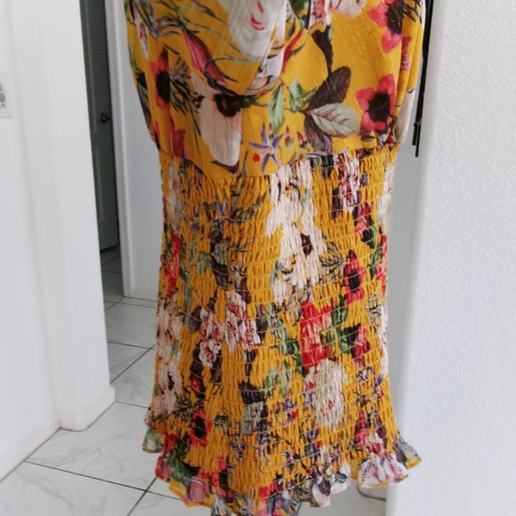 Like New INC Long Semi Sheer Sleeve Floral Print Surplice Blouse Top XL  0X 14 - Picture 10 of 15